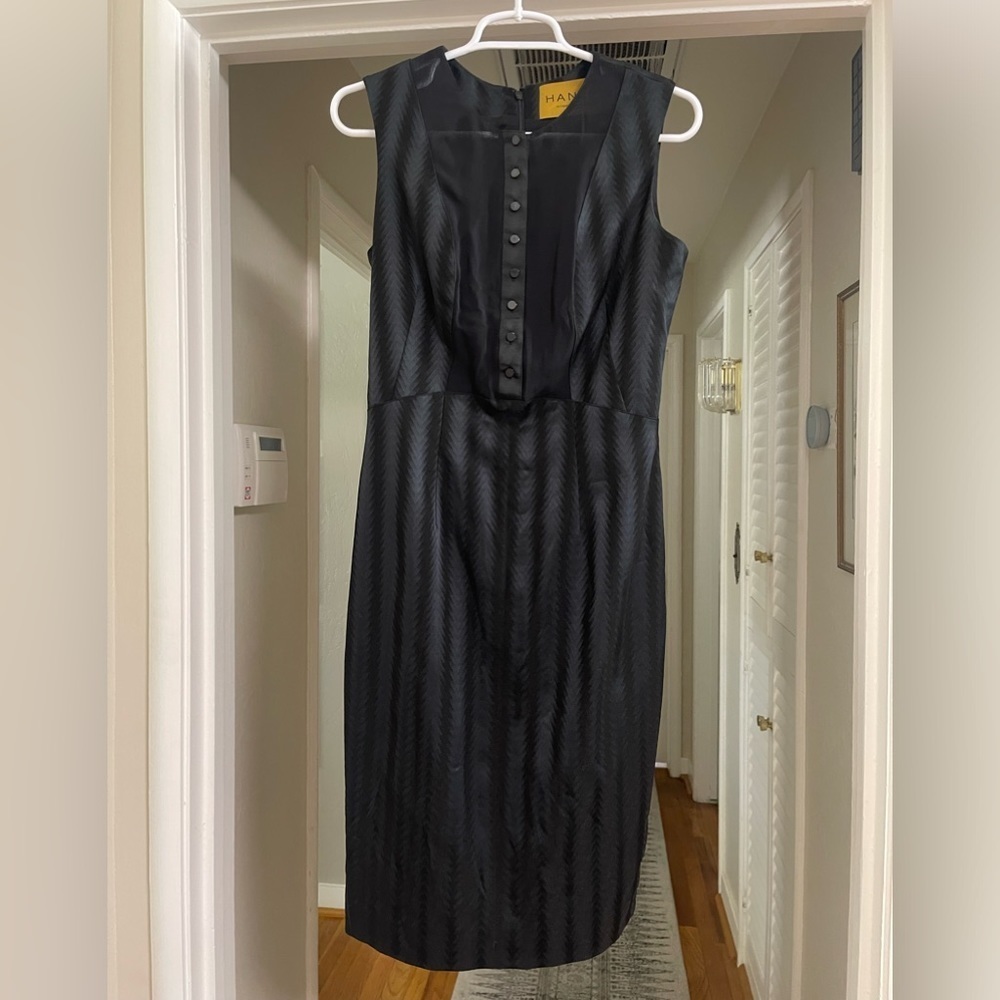 GUC Hanley 40.7 Degrees North 74 Degrees West Tuxedo Bib Sheath Dress